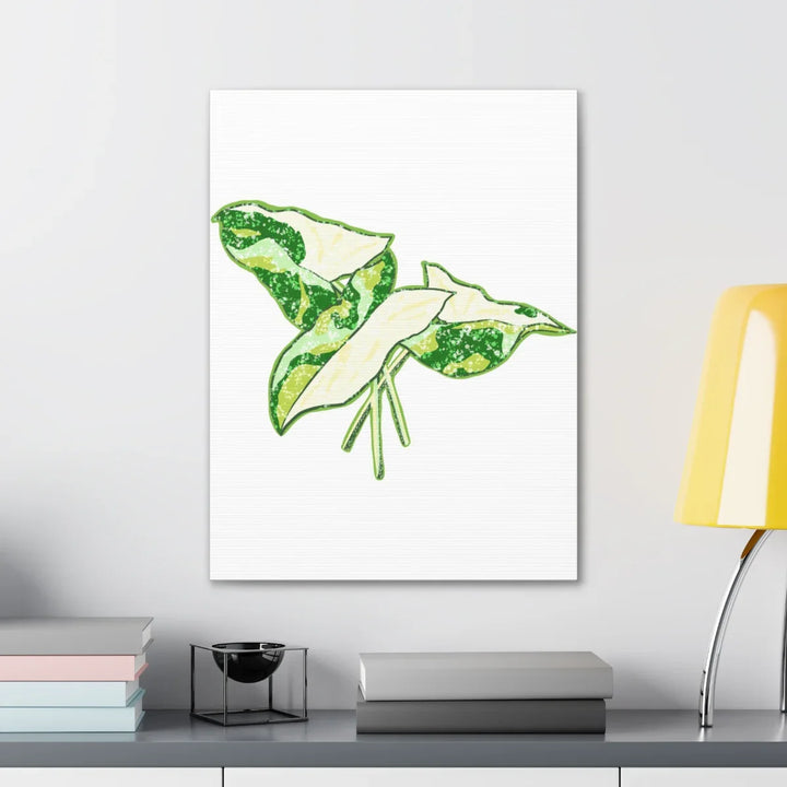 Marble Syngonium Canvas - Botanical Canvas Art Print | Durable Cotton Matte Finish - Laura Christine Photography & Design