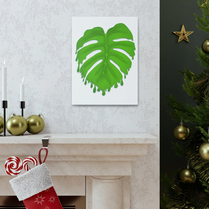 Melting Monstera Canvas | Large Botanical Canvas Art Print With Matte Finish