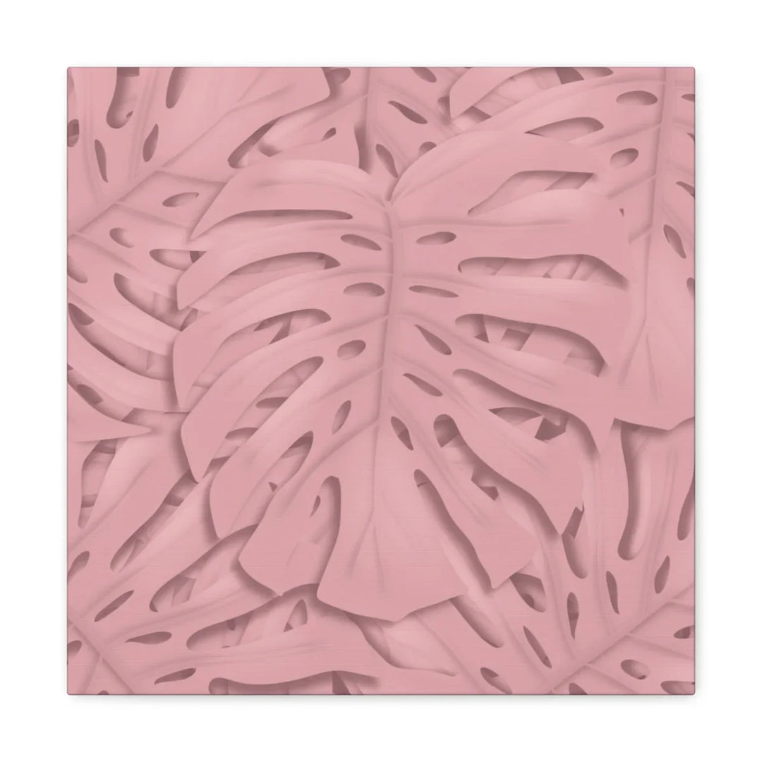 Monstera Canvas Art | Pink Wall Art - Botanical Wall Decor on Stretched Cotton Canvas Print