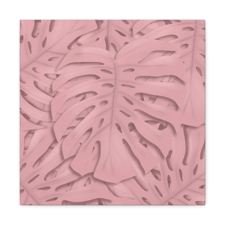 Monstera Canvas Art | Pink Wall Art - Botanical Wall Decor on Stretched Cotton Canvas Print