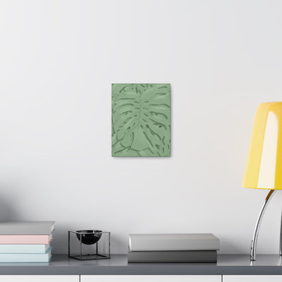 Deep Sage Monstera Canvas