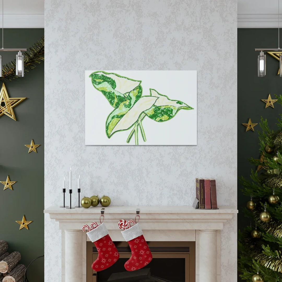 Marble Syngonium Canvas - Botanical Canvas Art Print | Durable Cotton Matte Finish - Laura Christine Photography & Design