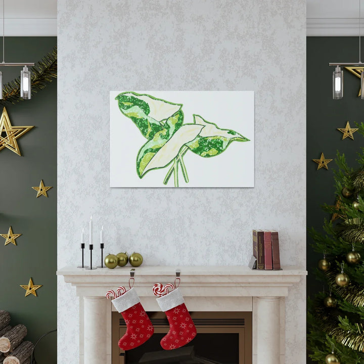 Marble Syngonium Canvas - Botanical Canvas Art Print | Durable Cotton Matte Finish - Laura Christine Photography & Design