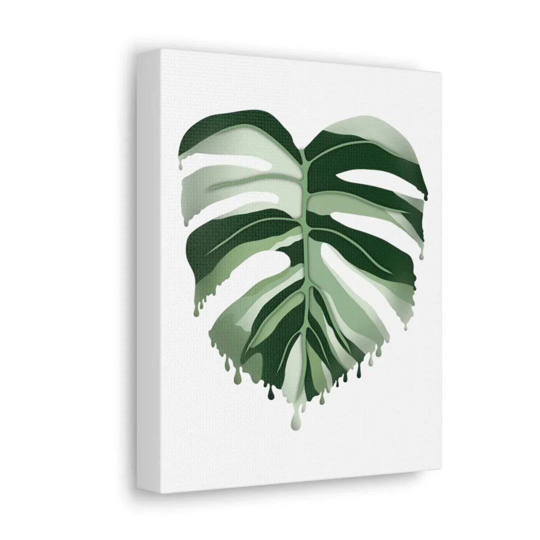 Melting Monstera Albo Canvas | Large Botanical Canvas Art Print With Matte Finish - Laura Christine Photography & Design
