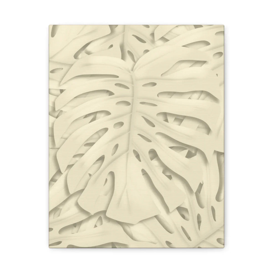 Monstera Canvas Print – Durable Cotton Stretched Canvas Art Print | Beige Botanical Wall Decor