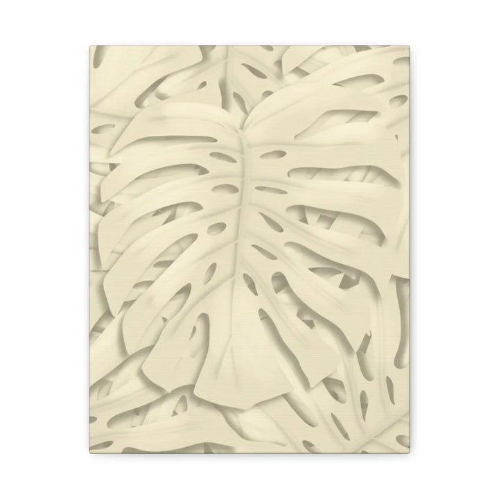 Monstera Canvas Print – Durable Cotton Stretched Canvas Art Print | Beige Botanical Wall Decor