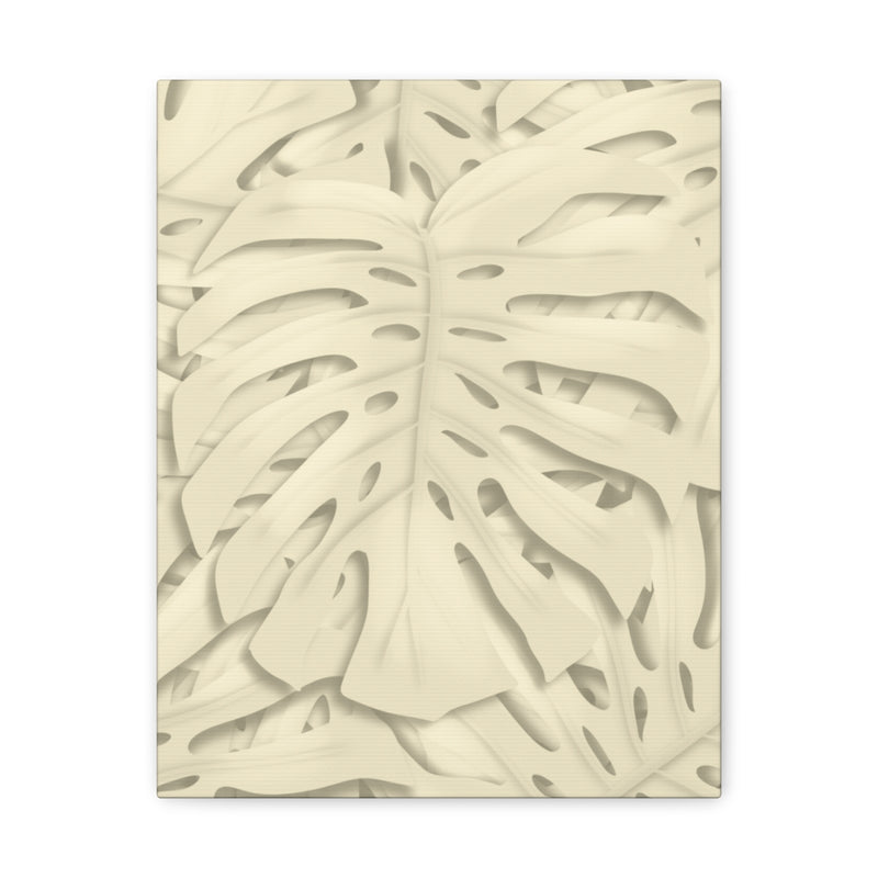 Soft Beige Monstera Canvas