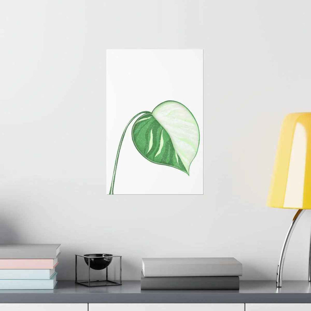 Monstera Albo Print – Large Tropical Leaf Poster | Museum Grade Paper Artwork Unframed