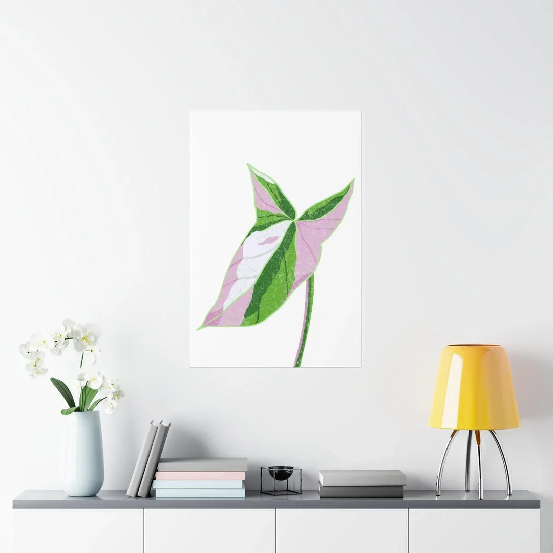 Syngonium Tricolor Print – Botanical Wall Art | Variegated Leaf Poster Unframed - Laura Christine Photography & Design