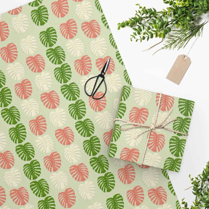 Monstera Deliciosa Wrapping Paper – Tropical Leaf Botanical Gift Wrap Sheets