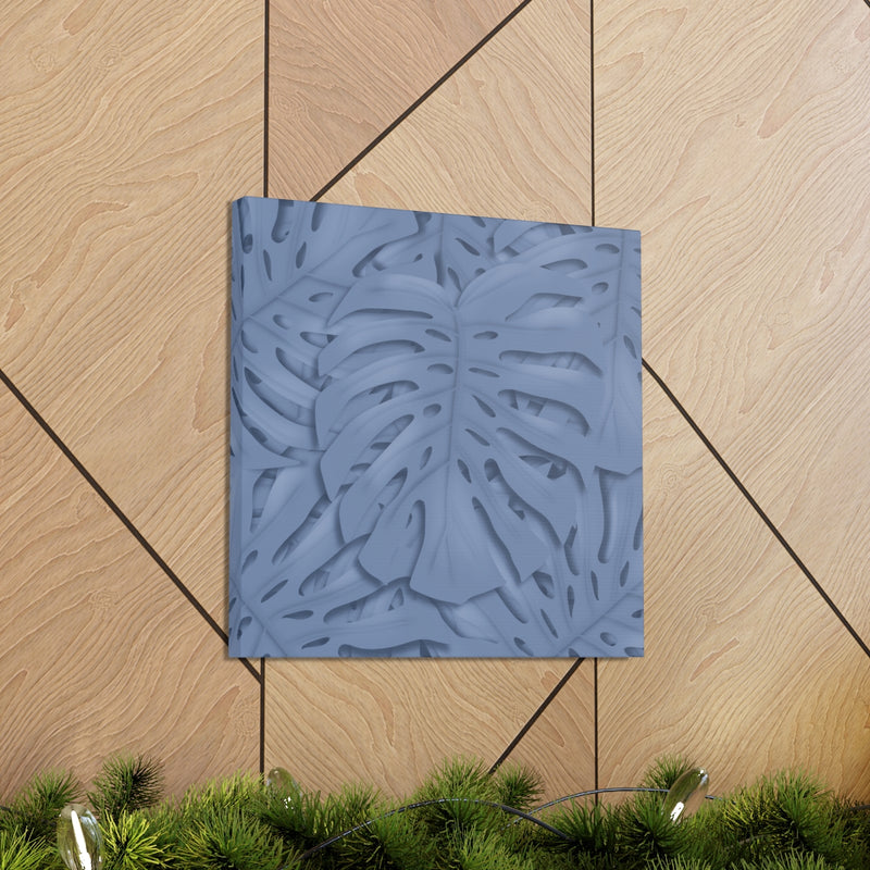 Slate Blue Monstera Canvas