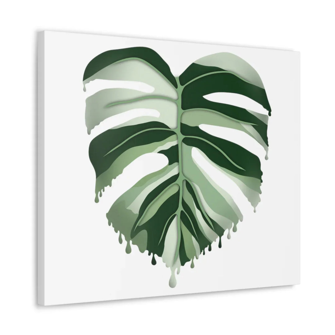 Melting Monstera Albo Canvas | Large Botanical Canvas Art Print With Matte Finish - Laura Christine Photography & Design