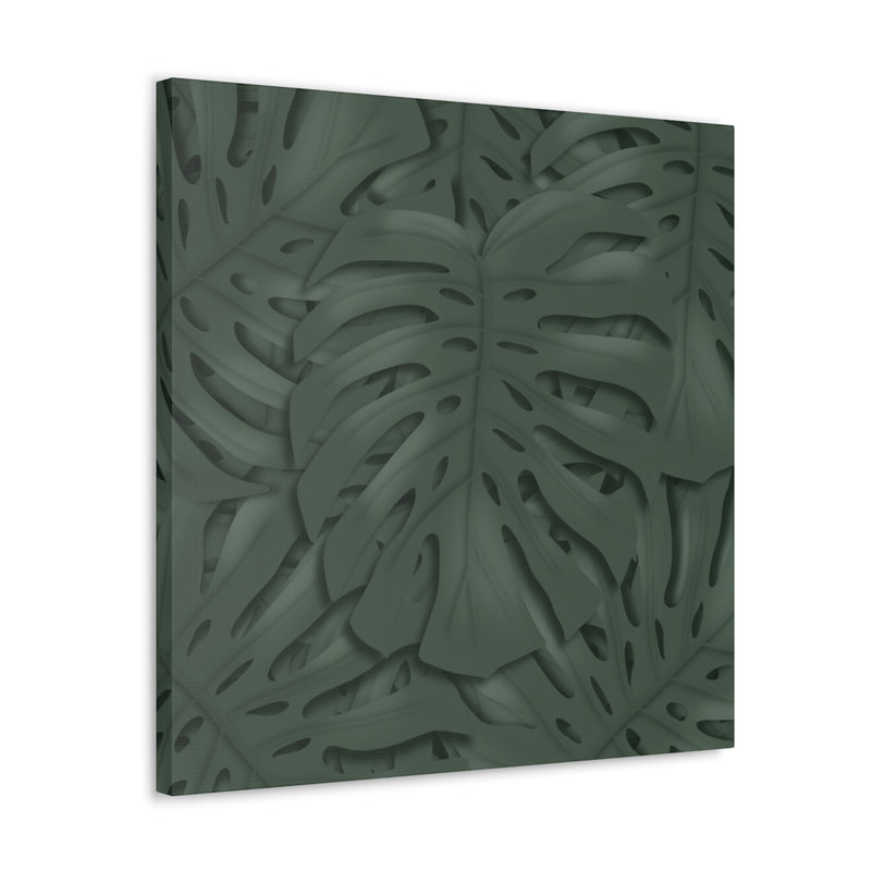 Deep Green Monstera Canvas