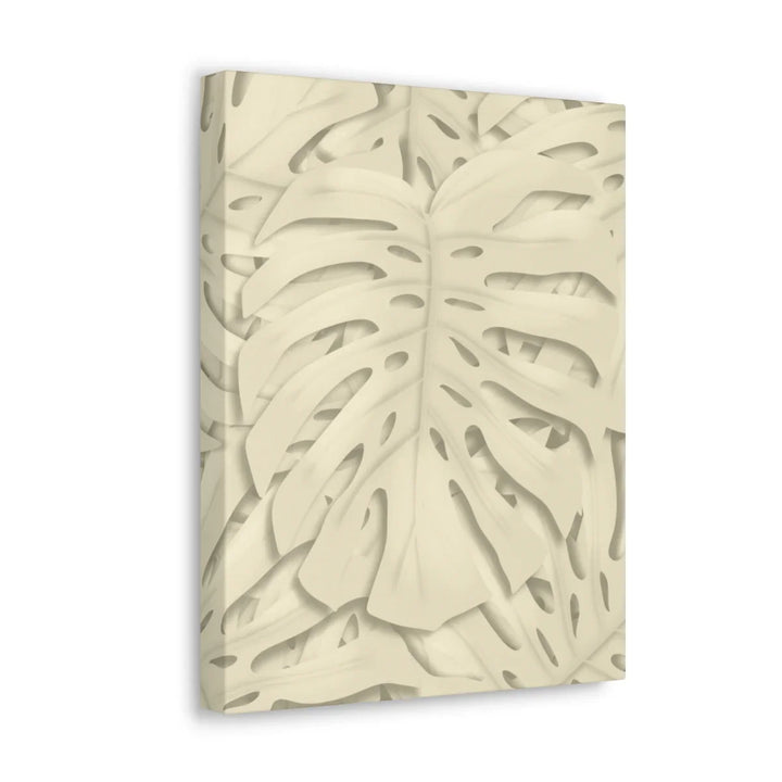 Monstera Canvas Print – Durable Cotton Stretched Canvas Art Print | Beige Botanical Wall Decor