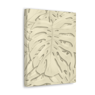 Soft Beige Monstera Canvas