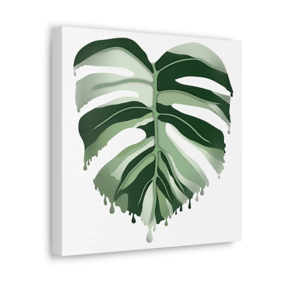 Melting Monstera Albo Canvas | Large Botanical Canvas Art Print With Matte Finish - Laura Christine Photography & Design
