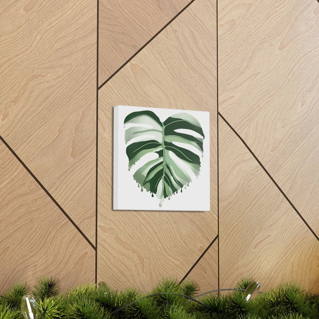 Melting Monstera Albo Canvas | Large Botanical Canvas Art Print With Matte Finish - Laura Christine Photography & Design