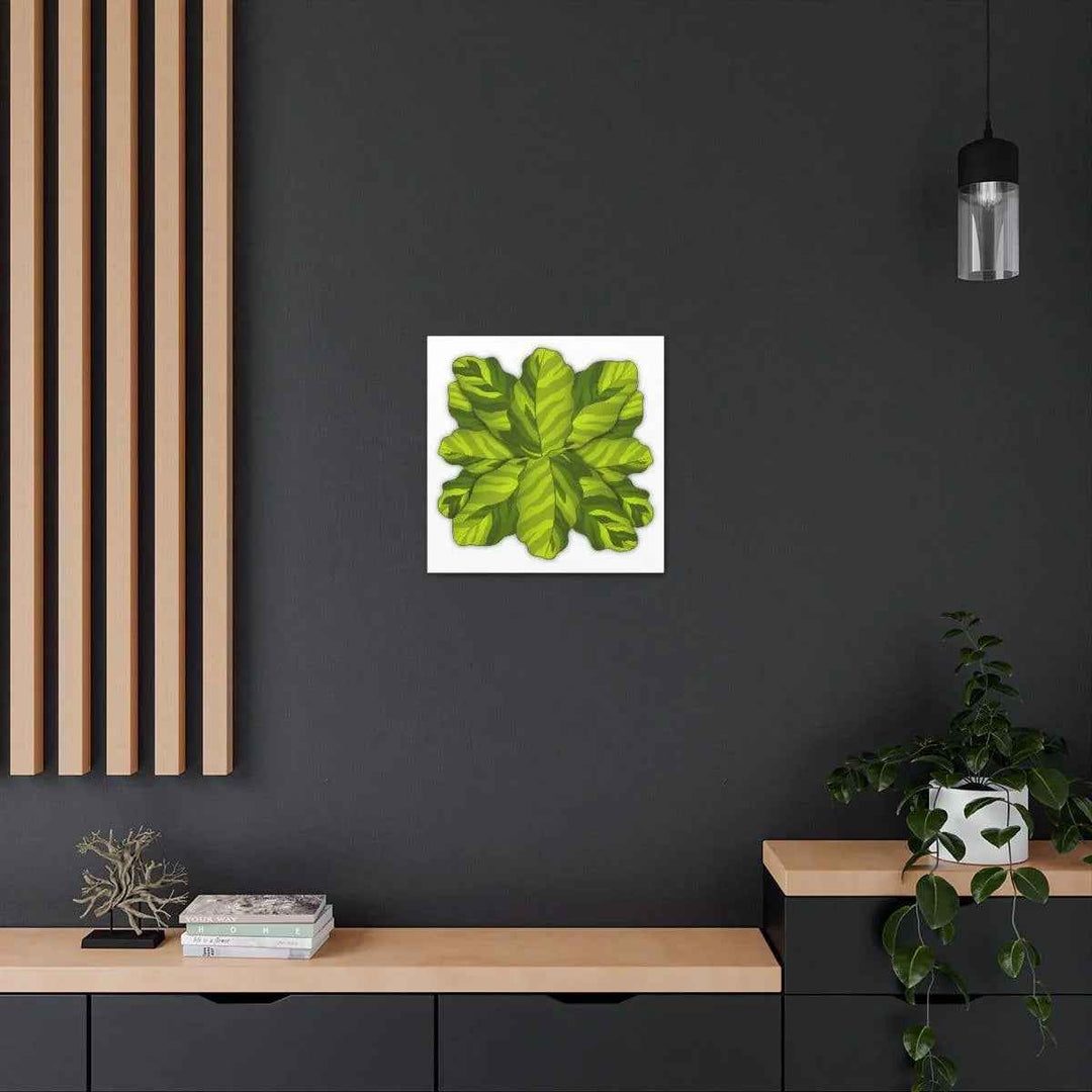 Calathea Yellow Fusion Canvas – Botanical Canvas Print With Unique Leaf Pattern Art