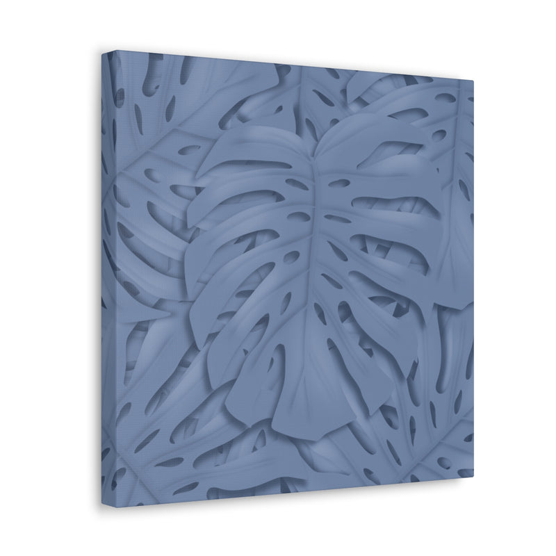 Slate Blue Monstera Canvas