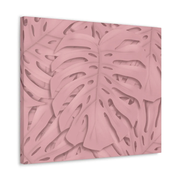 Monstera Canvas Art | Pink Wall Art - Botanical Wall Decor on Stretched Cotton Canvas Print