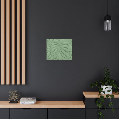 Deep Sage Monstera Canvas