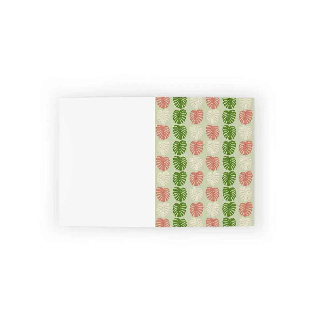 Monstera Deliciosa Greeting Card – Botanical Note Cards With Natural Leaf Pattern