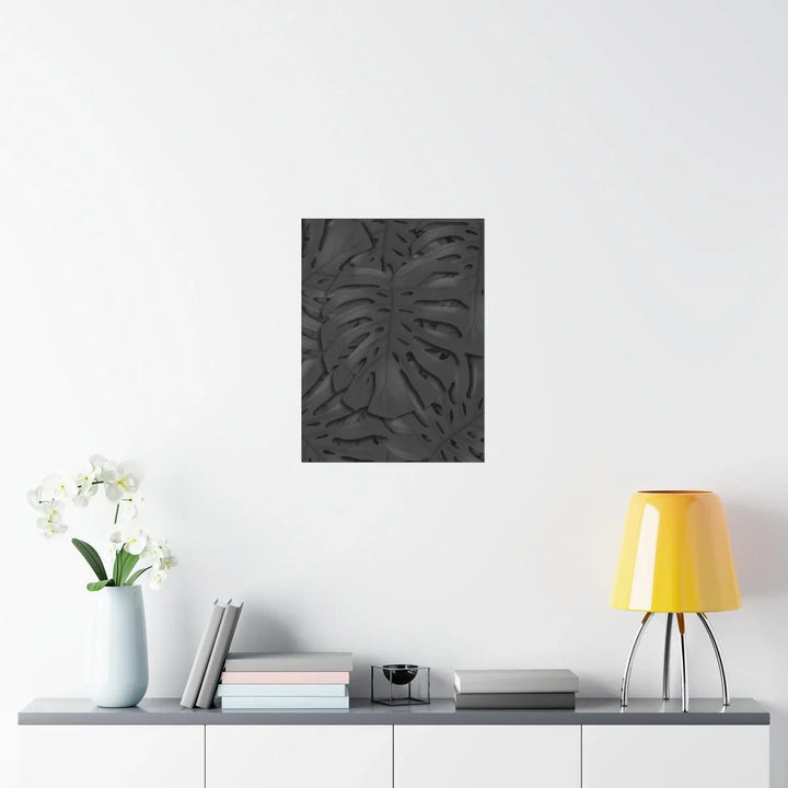 Charcoal Monstera Print, Poster, Printify, Back to School, Home & Living, Indoor, Matte, Paper, Posters, Valentine's Day promotion, Laura Christine Photography & Design, laurachristinedesign.com