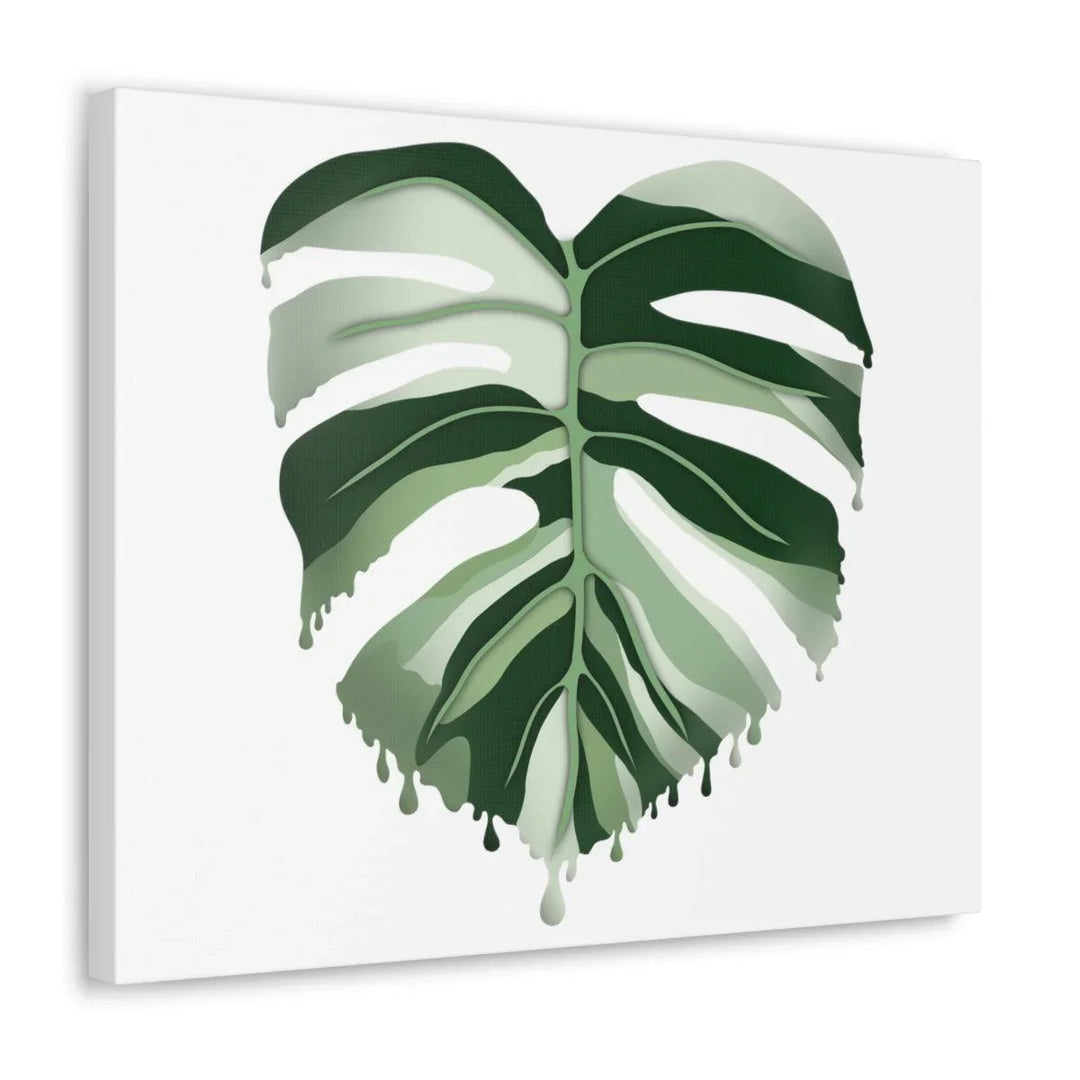 Melting Monstera Albo Canvas | Large Botanical Canvas Art Print With Matte Finish - Laura Christine Photography & Design