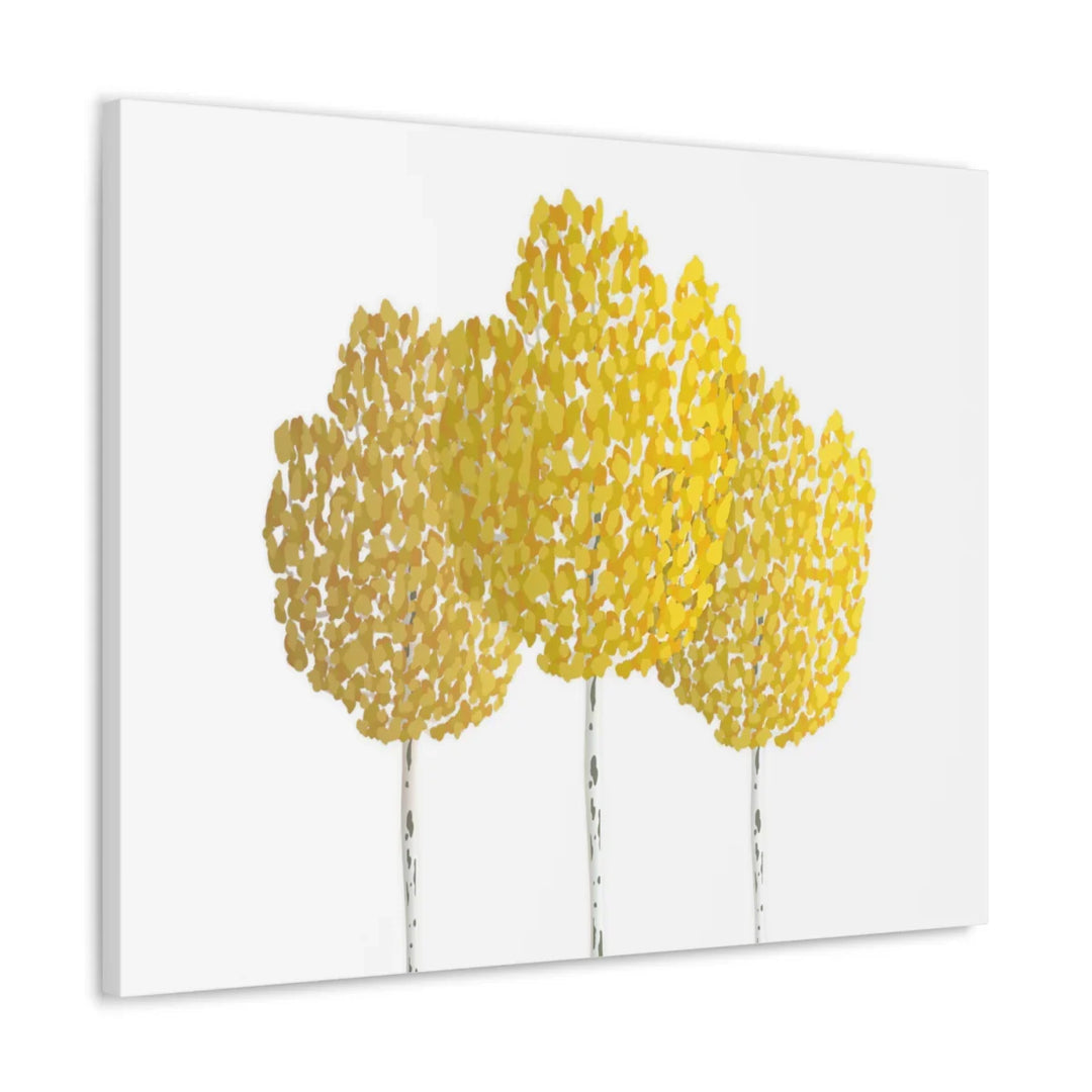 Fall Aspen Canvas - Stretched Cotton Canvas Art Print With Yellow Fall Foliage
