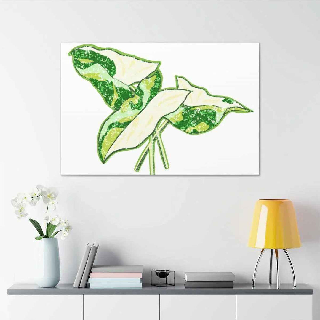 Marble Syngonium Canvas - Botanical Canvas Art Print | Durable Cotton Matte Finish