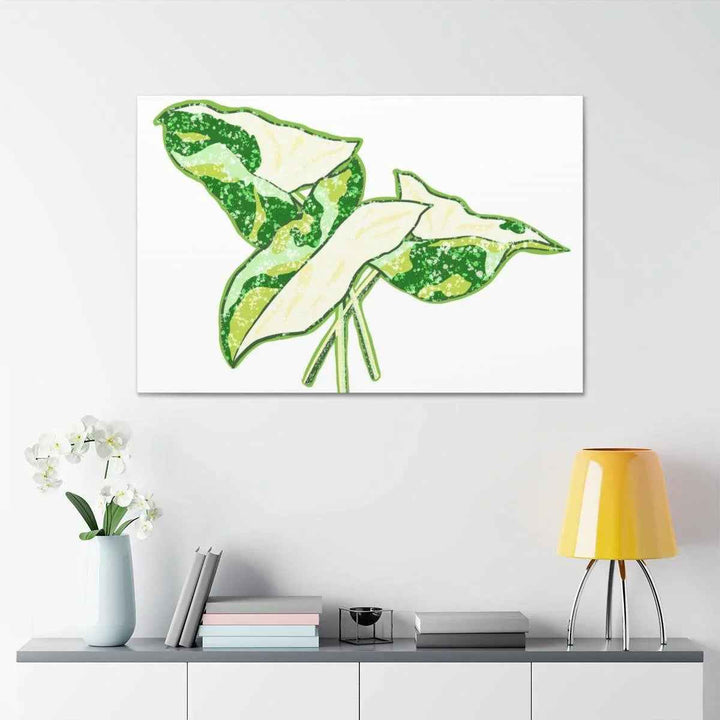 Marble Syngonium Canvas - Botanical Canvas Art Print | Durable Cotton Matte Finish