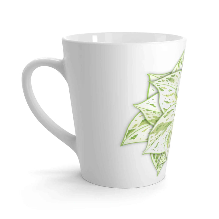 Snow Queen Pothos Mug - Durable Ceramic Cup with Variegated Foliage Design