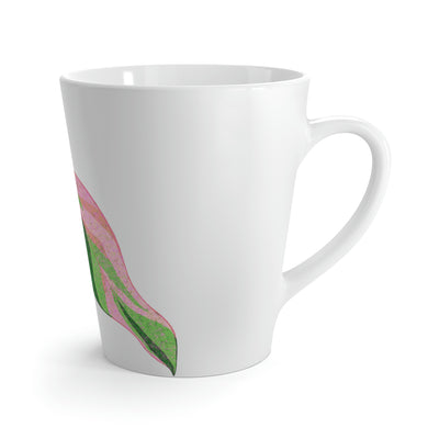 Taza de café con leche Pink Princess Philodendron, 12 oz