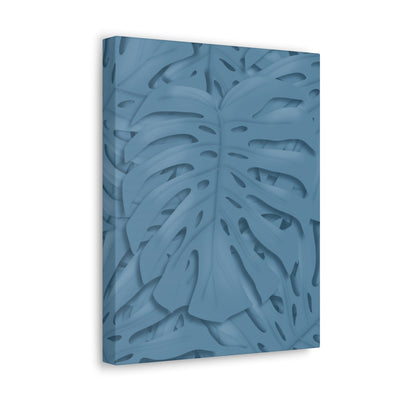 Cerulean Blue Monstera Canvas