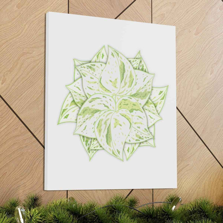 Snow Queen Pothos Canvas – Variegated Leaf Canvas Art Print | Durable Cotton