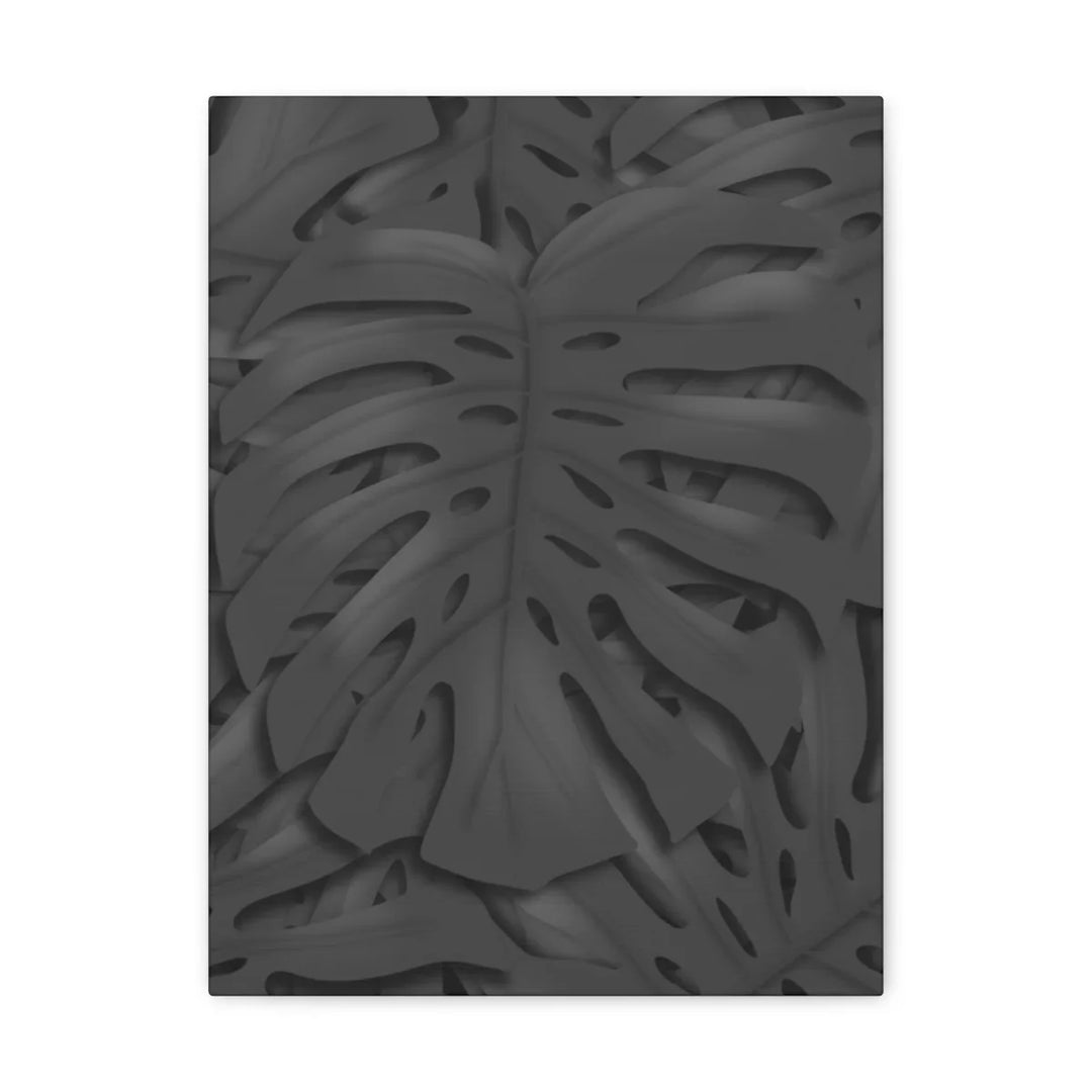 Monstera Canvas Art – Charcoal Leaf Canvas Art Print | Durable Matte Cotton Wall Decor