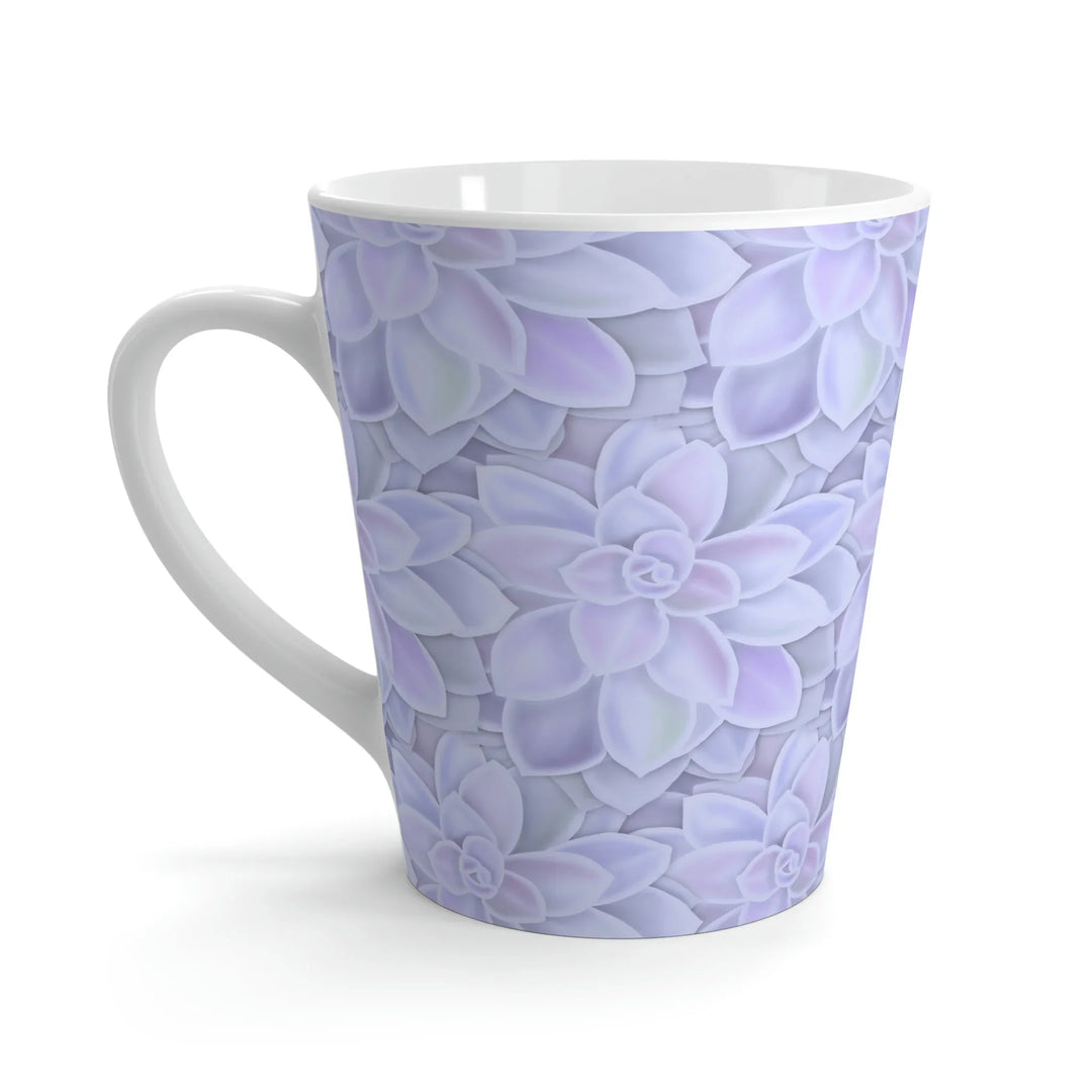 Succulent Mug - Purple Pastel Rosette Ceramic Coffee Cup with Easy Grip Handle