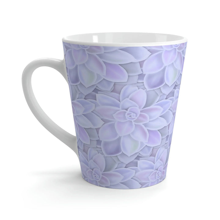 Succulent Mug - Purple Pastel Rosette Ceramic Coffee Cup with Easy Grip Handle