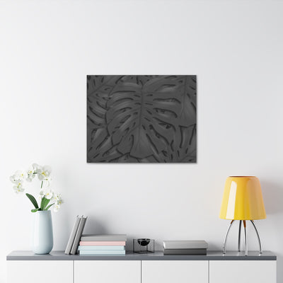 Charcoal Monstera Canvas