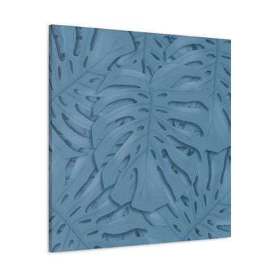 Cerulean Blue Monstera Canvas