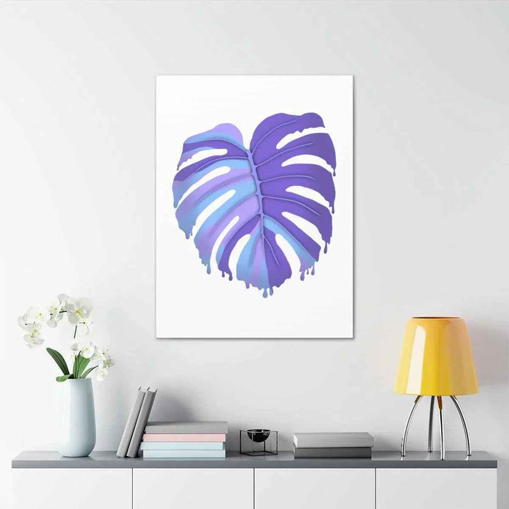 Purple Monstera Canvas - Modern Canvas Art Print | Botanical Wall Decor