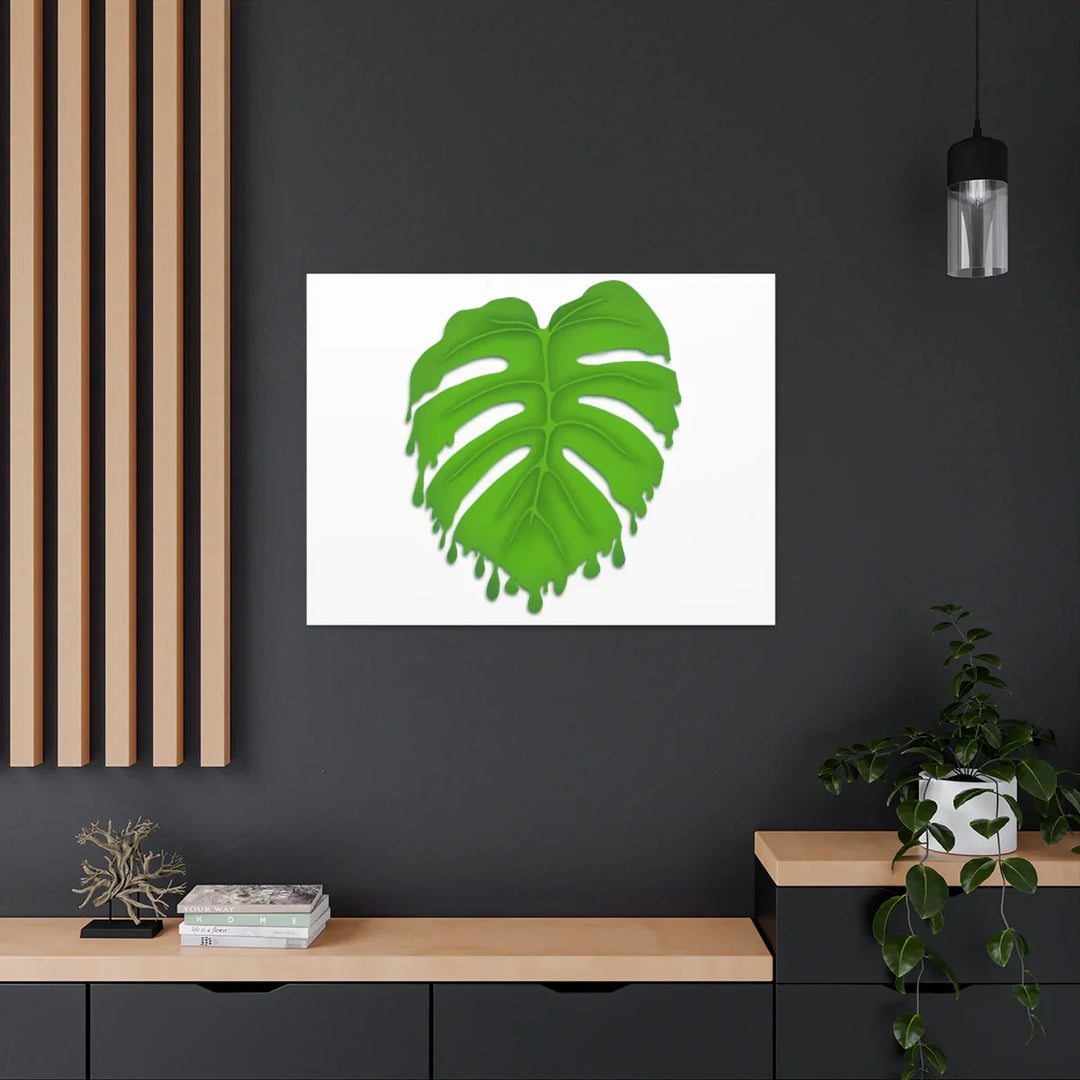 Melting Monstera Canvas | Large Botanical Canvas Art Print With Matte Finish