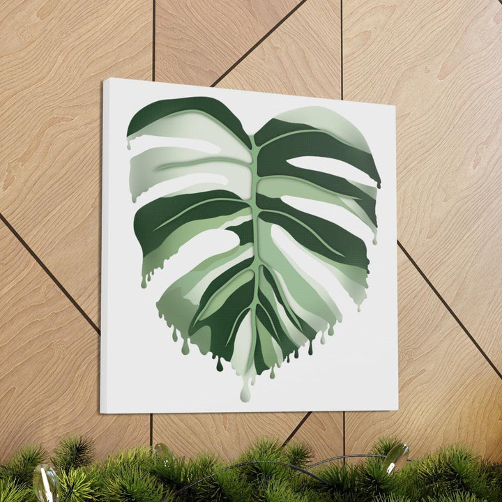 Melting Monstera Albo Canvas | Large Botanical Canvas Art Print With Matte Finish - Laura Christine Photography & Design