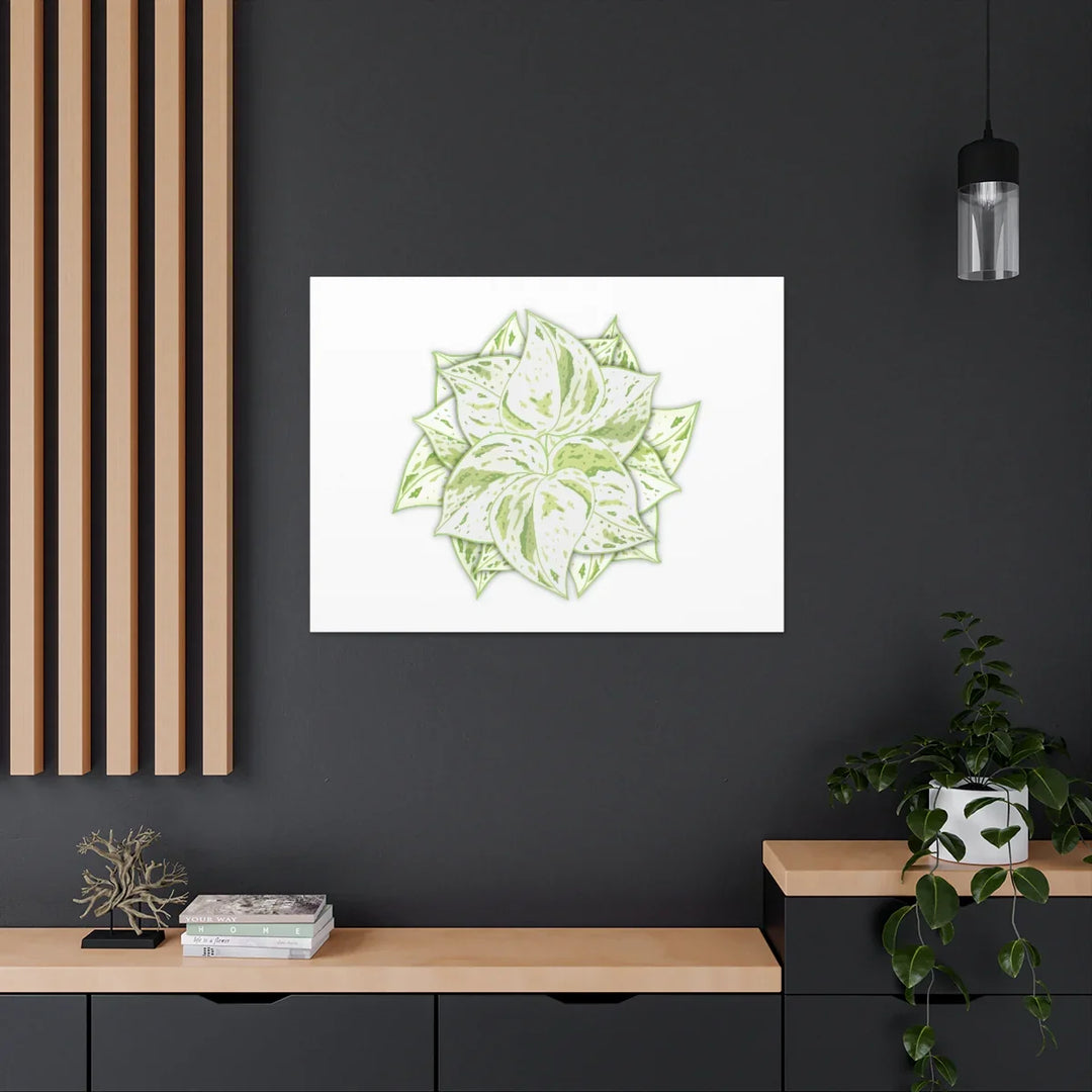 Snow Queen Pothos Canvas – Variegated Leaf Canvas Art Print | Durable Cotton - Laura Christine Photography & Design