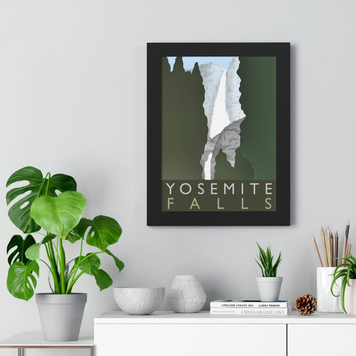 Yosemite Falls Minimalist Framed Print, Poster, Printify, Framed, Home & Living, Indoor, Paper, Posters, Laura Christine Photography & Design, laurachristinedesign.com