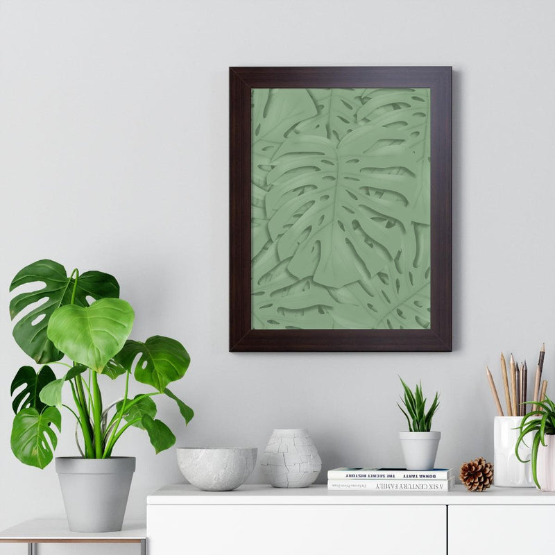 Deep Sage Monstera Framed Print, Poster, Laura Christine Photography & Design, Framed, Home & Living, Indoor, Paper, Posters, Laura Christine Photography & Design, laurachristinedesign.com