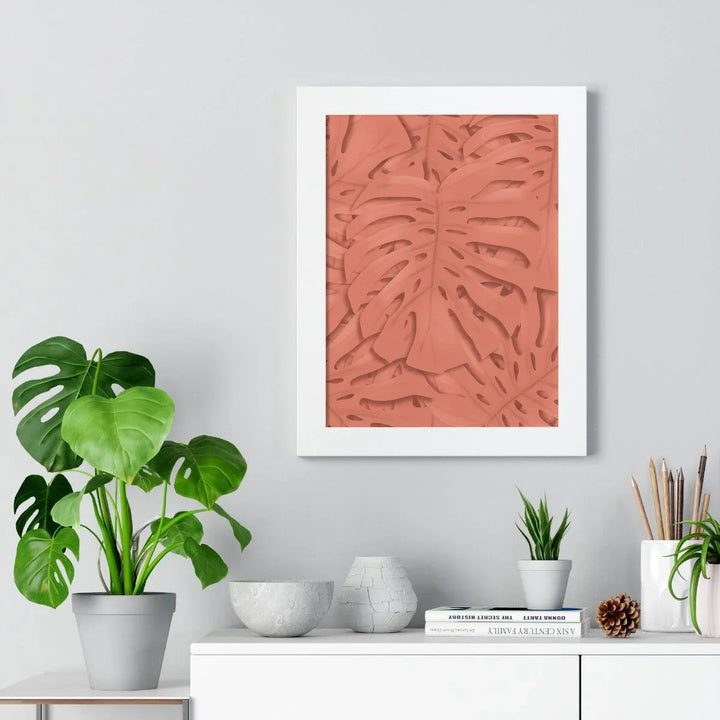 Coral Monstera Framed Print, Poster, Laura Christine Photography & Design, Framed, Home & Living, Indoor, Paper, Posters, Laura Christine Photography & Design, laurachristinedesign.com