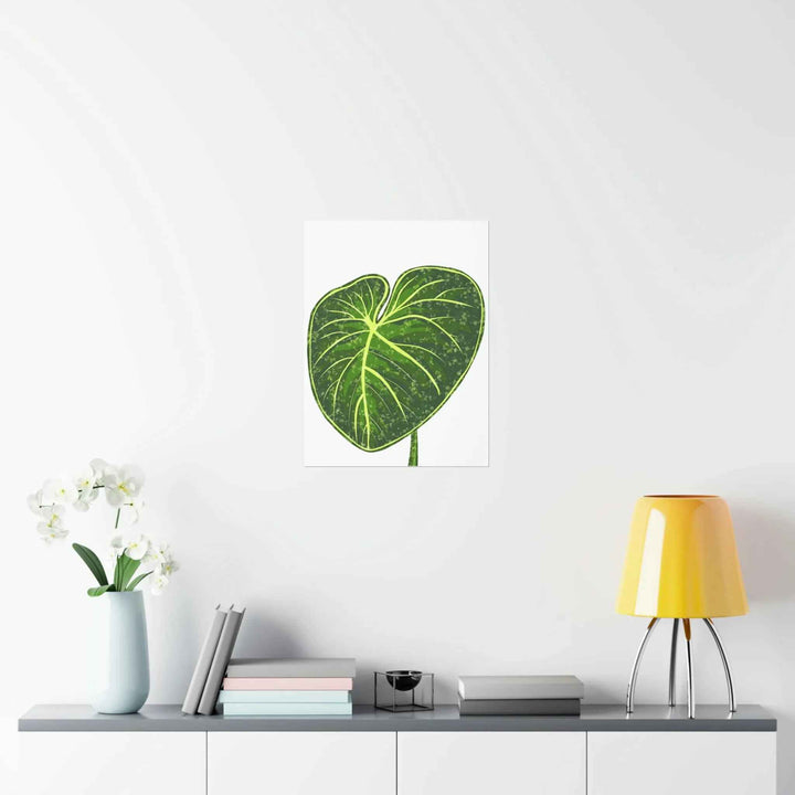 Philodendron Gloriosum Print Botanical Wall Art – Tropical Leaf Poster on Museum-Grade Paper Unframed