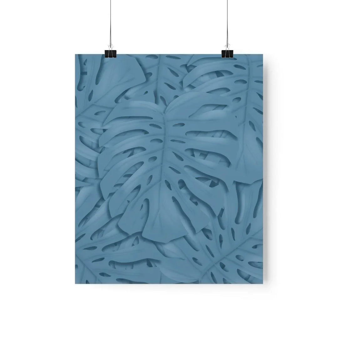 Cerulean Blue Monstera Print, Poster, Laura Christine Photography & Design, Back to School, Home & Living, Indoor, Matte, Paper, Posters, Valentine's Day promotion, Laura Christine Photography & Design, laurachristinedesign.com