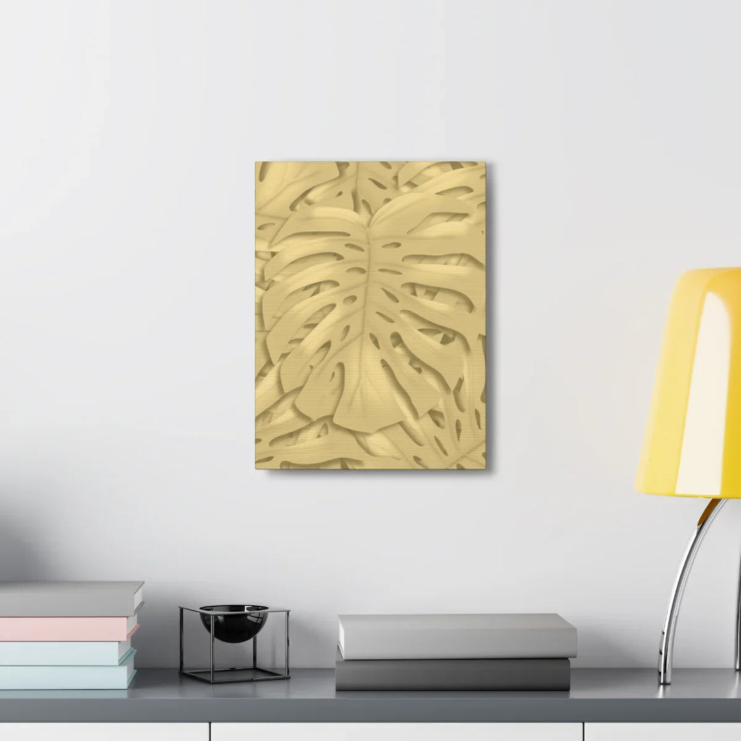 Golden Monstera Canvas - Indoor Wall Art | Durable Matte Finish Canvas Art Print